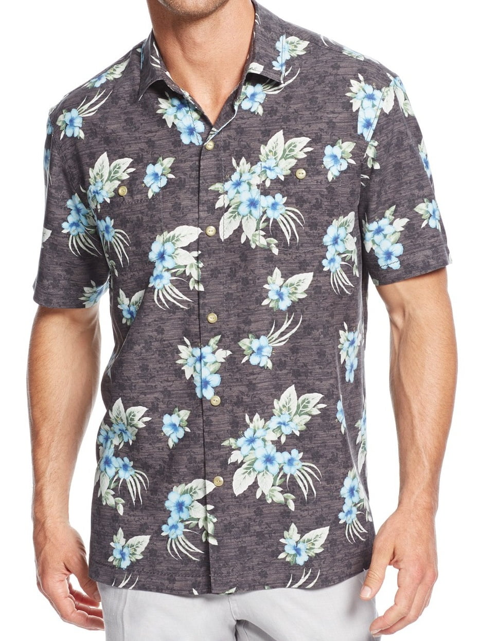 Tommy Bahama - Tommy Bahama NEW Black Men Size Large L Button Down ...