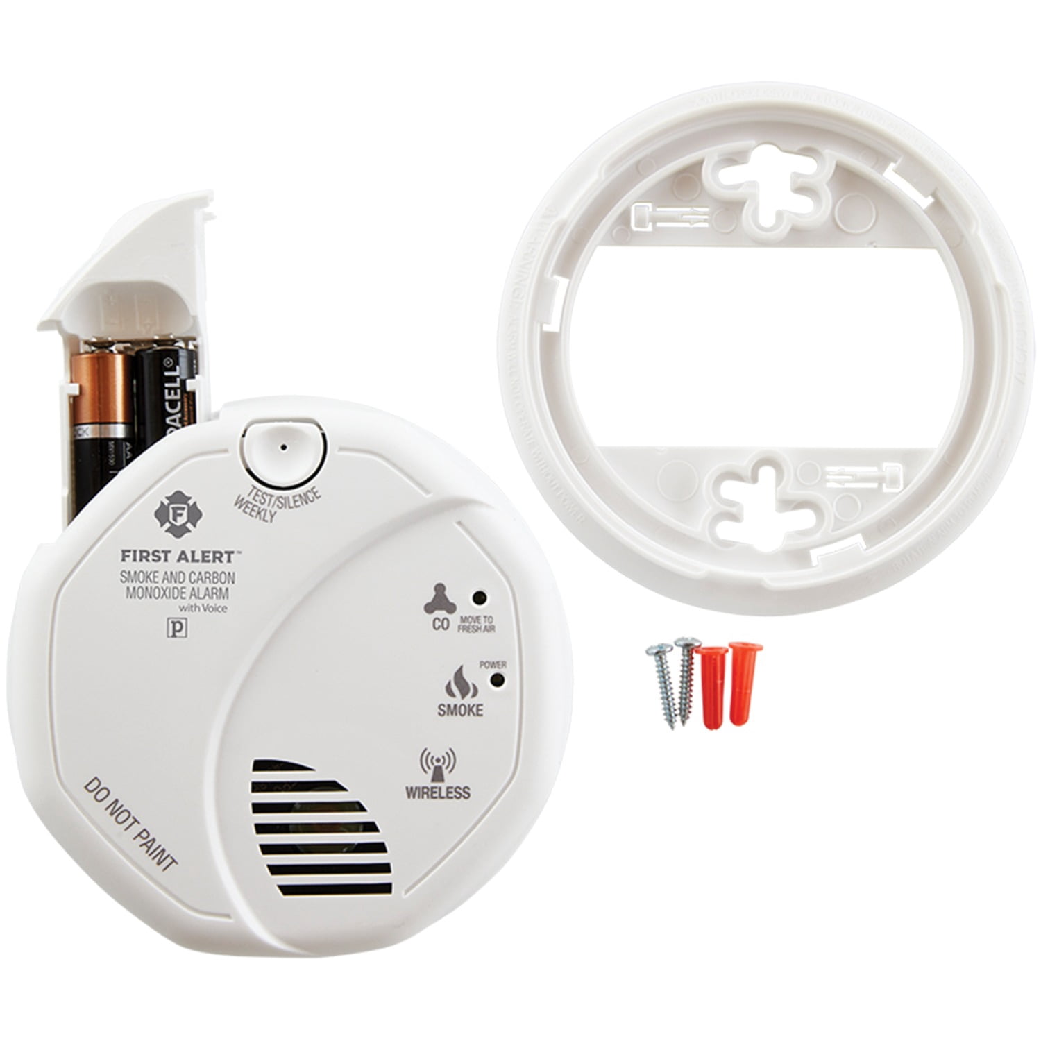 Wireless Interconnect Battery Operated Combo Alarm w/ Voice & Location