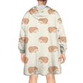 thumbnail image 2 of Cute Hedgehog Pattern Wearable Oversized Blanket,Wearable Blanket Hoodie for Adults,Cozy Hooded Blankets with Super Pockets,Super Warm Fuzzy Pullover for Women & Men, 2 of 6