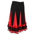 thumbnail image 1 of Falda larga de baile para mujer, falda de baile moderna rojo, 1 of 9