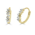 thumbnail image 4 of Anygolds 14K Real Solid Gold 0.13ctw Baguette & Round Brilliant Diamond Hoop Earrings 20 Gauge - MER0081Y Yellow Gold, 4 of 5