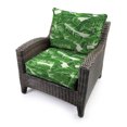 thumbnail image 2 of Jordan Manufacturing Sunbrella 46.5" x 24" Tropics Jungle Green Leaves Rectangular Outdoor Deep Seat Chair Cushion Set with Welt, 2 of 9