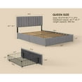 Bed Frame Queen with 4 Storage Drawers for Bedroom, Light Grey