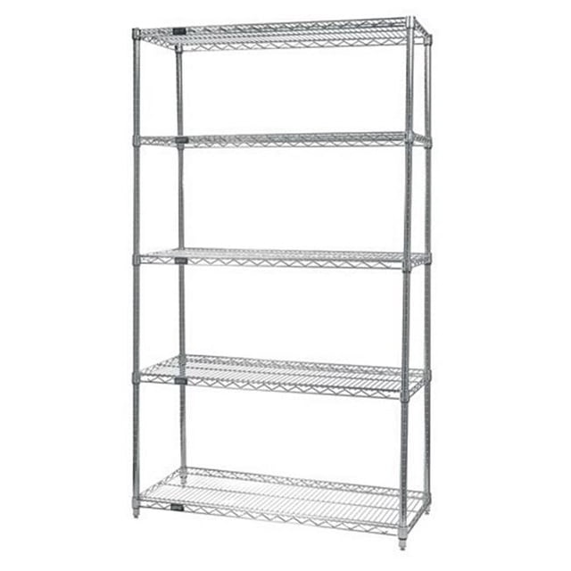 Quantum Storage WR86-2154S-5 Wire 5 Shelf Starter Kit, Stainless - 21 x 54 x 86 in.