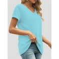 thumbnail image 2 of Womens Summer Sleeve V Neck Casual Tops Tshirts, 2 of 6