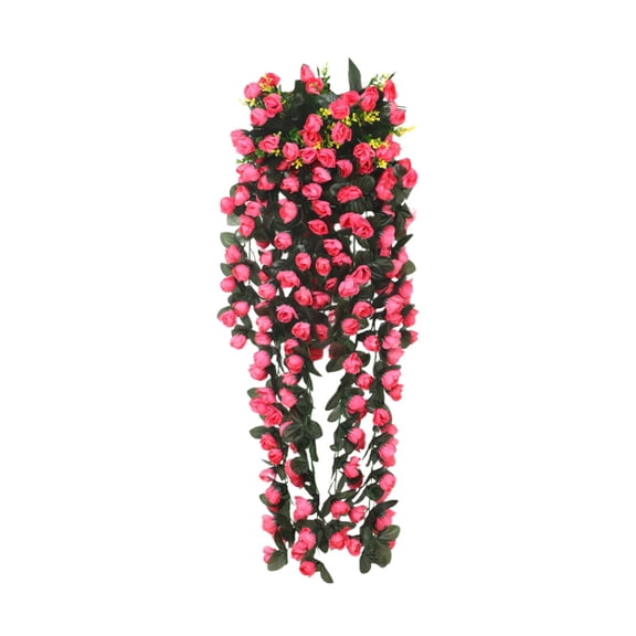 Artificial Hanging Flowers Fake Hanging Plant Faux Roses Greenery Vine Outdoor UV Resistant Plastic Plants Home Garden Wedding Party Indoor Outdoor Decorations, 37"