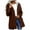 Brown, variant on Women's Water Resistant Hooded Windbreaker Jacket with Zipper Pockets for Fall Winter Outerwear Lightweight Mid Long Coat