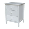 thumbnail image 2 of International Concepts Solid Wood Adult Bedroom Nightstand with 3 Drawers, White, 2 of 9