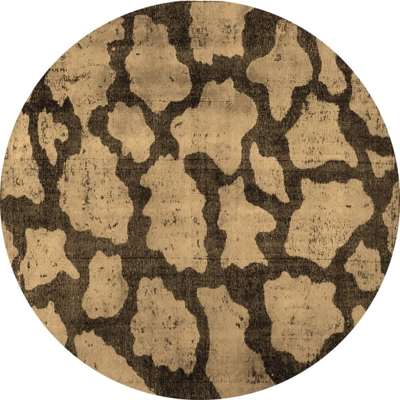 Ahgly Company Indoor Round Persian Brown Bohemian Area Rugs, 3' Round