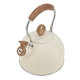 thumbnail image 4 of Tetera silbante de acero inoxidable de 2,5 litros con asa para cocina eléctrica y de gas, color beige, 4 of 14