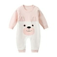 thumbnail image 1 of WEIYLL Girls Rompers Button Long Sleeve Overall Cartoon Cute Warm Spring Autumn Pk1 Baby Playsuit for 18-24 Months, 1 of 2