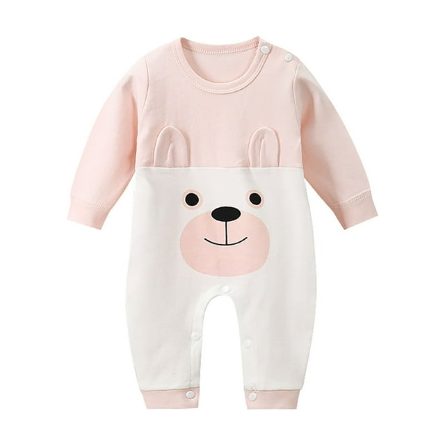 Summer Rompers For Newborn Girls Button Long Sleeve Jumpsuits Overall Onesie Outfit Pk1 Boy Girl Bodysuit Clothes 1-3M
