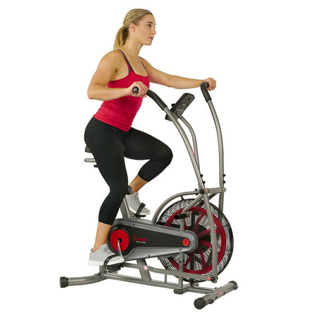 Sunny Health & Fitness Stationary Motion Fan Air Bike Exercise Machine, Indoor Home Cycling Trainer Static Bicycle, SF-B2916