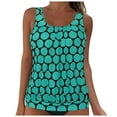 thumbnail image 5 of cocolona Womens Plus Size Tankini Tops Built-in Bra Bathing Suit Tops Casual Loose Polka Print Blouson Swimsuits Tops, 5 of 5