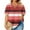 Red, variant on Women's Plus Size Tops Cross Front V Neck Striped T-shirt Casual Loose Short Sleeve Summer Top Blouses Red 4XL
