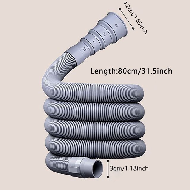 JJKBVCLO Rallonge de Tuyau de Vidange pour Laveuse Flexible Durable Raccords de Plomberie pour Laveuse Sécheuse Connecteur de Remplacement Ajustement Universel