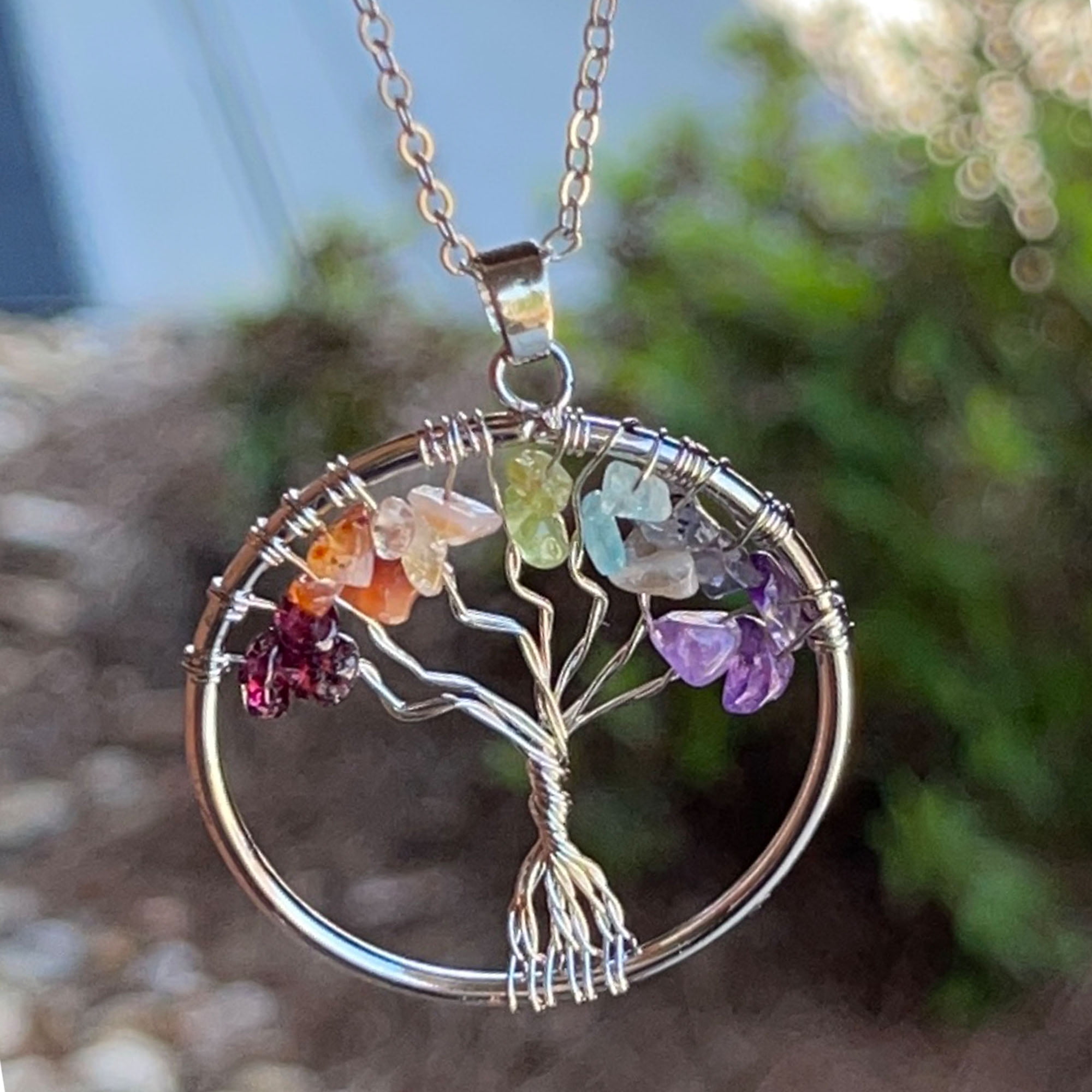 Tree Life Necklace Crystals | Pendant Necklace 7 Chakra | Tree Life Chakra  Necklaces - 7 - Aliexpress