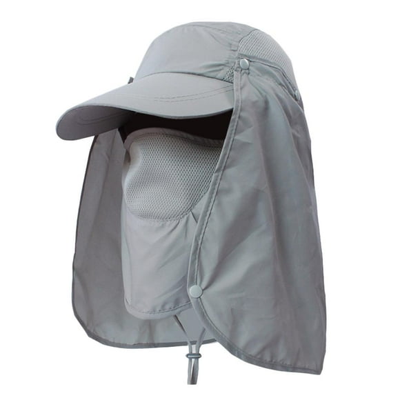 Gorra de visera para el sol Colcomx 360 Degree Protect Neck Cover Sun Hat Gris