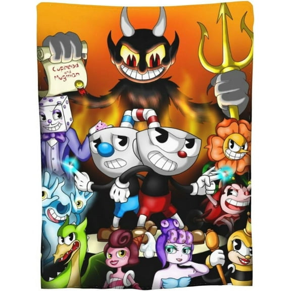 Cuphead Game Blanket Soft Cozy Flannel Warm Throw Blanket Unique Gifts Room Decor Blanket 40"x30"