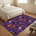 thumbnail image 4 of Area Rugs 3'x5', Purple Halloween Carpet Runner Indoor Outdoor Rugs Home Decor Aesthetic, Cartoon Pumpkins Cats Candy Non Slip Mats Washable Accent Rug for Living Room Bedroom, 4 of 8