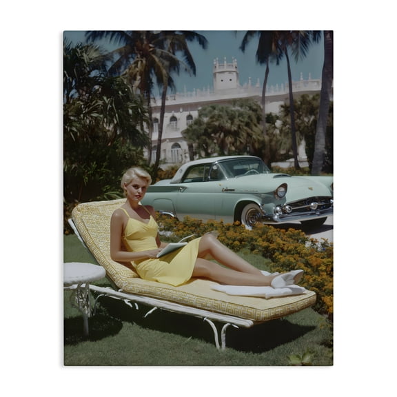 Stupell Industries Traditional Vintage Sunbathing Woman Canvas Art, 16 x 20, by Franklyn Gregory