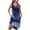 Blue, variant on Dianli Gifts Pajamas Loungewear Women's Printed Sleeveless Nightshirt With Pockets Pleated Front Round Neck Relaxed Fit Retro Style Soft Cotton Blend Nightdress Nightwear