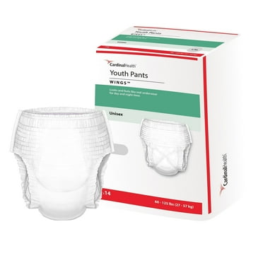 Cardinal Health Youth Pants Protective Underwear, Heavy Absorbency, Large, 28" - 43", 60 to 125 lbs. | Package (14 Each)
