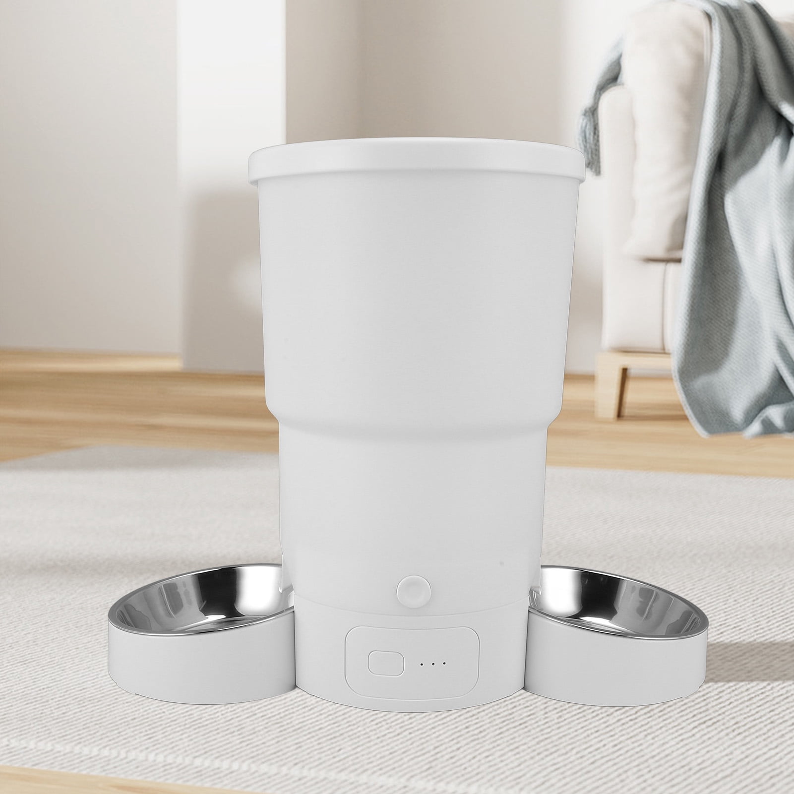 Nieyigj Automatic Cat Feeder Timed Pet Food Dispenser Stainless Steel Double Bowl Smart WIFI Remote Control Pet Feeder 5L / 169 oz Capacity for Cats and Dogs