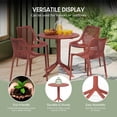 thumbnail image 5 of WestinTrends Playa 31.5" Round Plastic Outdoor Patio Dining Table for 4, Red, 5 of 13