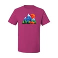 thumbnail image 2 of Neon Colorful California Bear Sunset Cali Redwoods | Mens Fashion Graphic T-Shirt, Fuschia, Small, 2 of 4