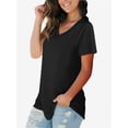 thumbnail image 3 of Women's T Shirt V-Neck Short Sleeve Shirt Classic-Fit Casual Breathable Tee Summer Basic Tops, 3 of 4