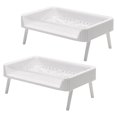 thumbnail image 1 of Estante para platos, soporte para platos, bandeja multifuncional plegable, olla caliente para verduras, vasos para comida, platos, estante de Almacenamiento y organización del hogar 2 piezas grandes Inteprter HA063699-04B, 1 of 6