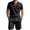 Black, variant on Short Sets for Men Cotton Linen Short Sleeve Polo Shirt and Shorts 2 Piece Matching Set Lightweight Summer Outfits
