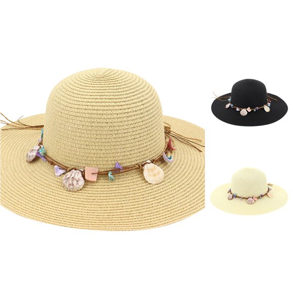 LiuXxxx Wide Straw Beach Cap For Women Sun Casual Lady Fashion Hat Baseball Visor Style Beige
