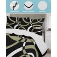 thumbnail image 4 of Black Geometric Twin Size Down Alternative Comforter, Lightweight Comforter Quilt Bedding Set with Pillow Shams Modern Sage Green White Striped Art All Seasons Bed Comforter Duvet Insert 68"x86", 4 of 7
