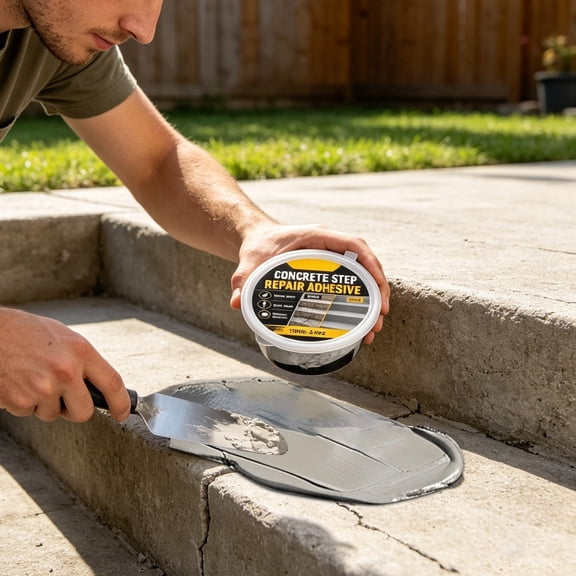 Concrete Step Repair Adhesive Cement Crack Filler for Outdoor and Indoor Home Repair (3.53 Fl.oz)