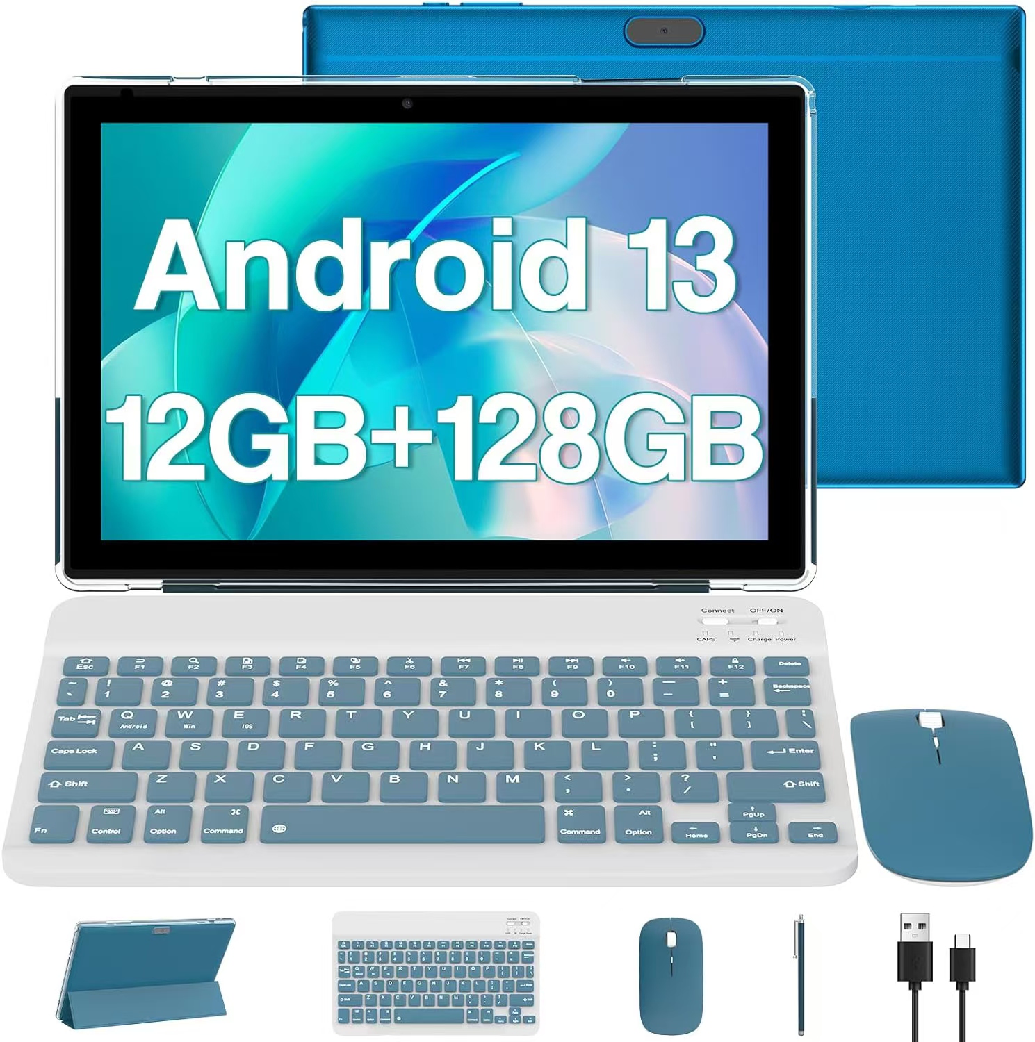 IWEGGO (2024) 10 in 1280 * 800 Child Tablet, 128 GB, Android 13, Wi-Fi, Bluetooth, NavyBlue