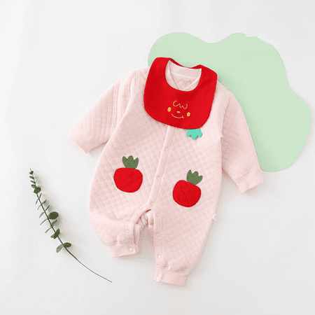 

Breampot Baby Jumpsuit Autumn And Winter Warm Winter Cotton Autumn Newborn A Ha Clothes Baby Clothes Pink