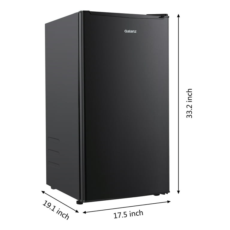 3 pack) Galanz 3.3 Cu ft One Door Mini Fridge, Black Estar, New