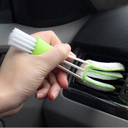 Cleaning Brush For Air Outlet Of Two-Headed Car Air Conditioner, Soft Brush For Instrument Panel Dusting, And Cleaning Articles For Interior Decoration
