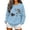 Light Blue [Halloween Costumes for Women Deals] [Halloween Sweaters for Women Clearance Sales], variant on WEIWEN Dog Mama Sweatshirt for Women Funny Skeleton Chasing Dachshund Print Crewneck Long Sleeve Halloween Outfits for Women Going Out Tops Fall Sweaters Women's Clothing S