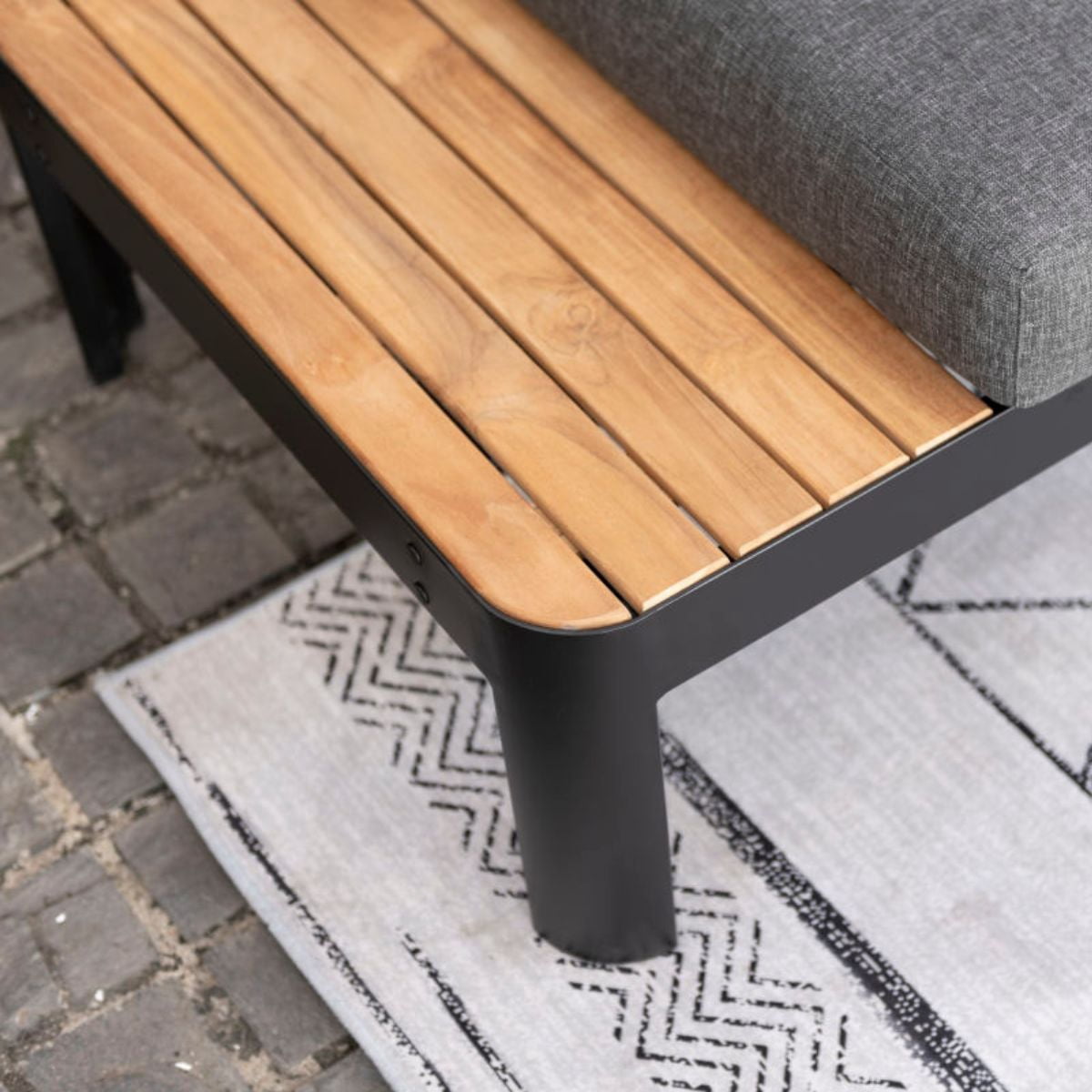 Amazonia Portofino , 100% FSC Certified Teak & Aluminum, Outdoor Patio Sofa with Cushions