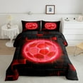 thumbnail image 2 of Hippie Football Bedding Set,Neon Soccer Comforter Sets King Size Teens Adults,Sports Lover Bed Set,3D Check Plaid Down Comforter Bedroom Decor, 2 of 7