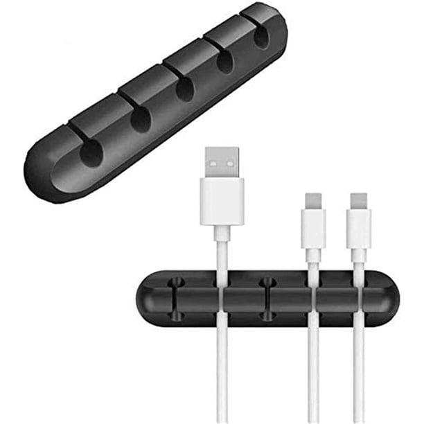 Clips para cables Organizador de gestión de cables, 2 ganchos adhesivos, soporte para cables de alimentación y cables para accesorios de carga, cable de ratón, PC, oficina y hogar LingWen 8390612322150