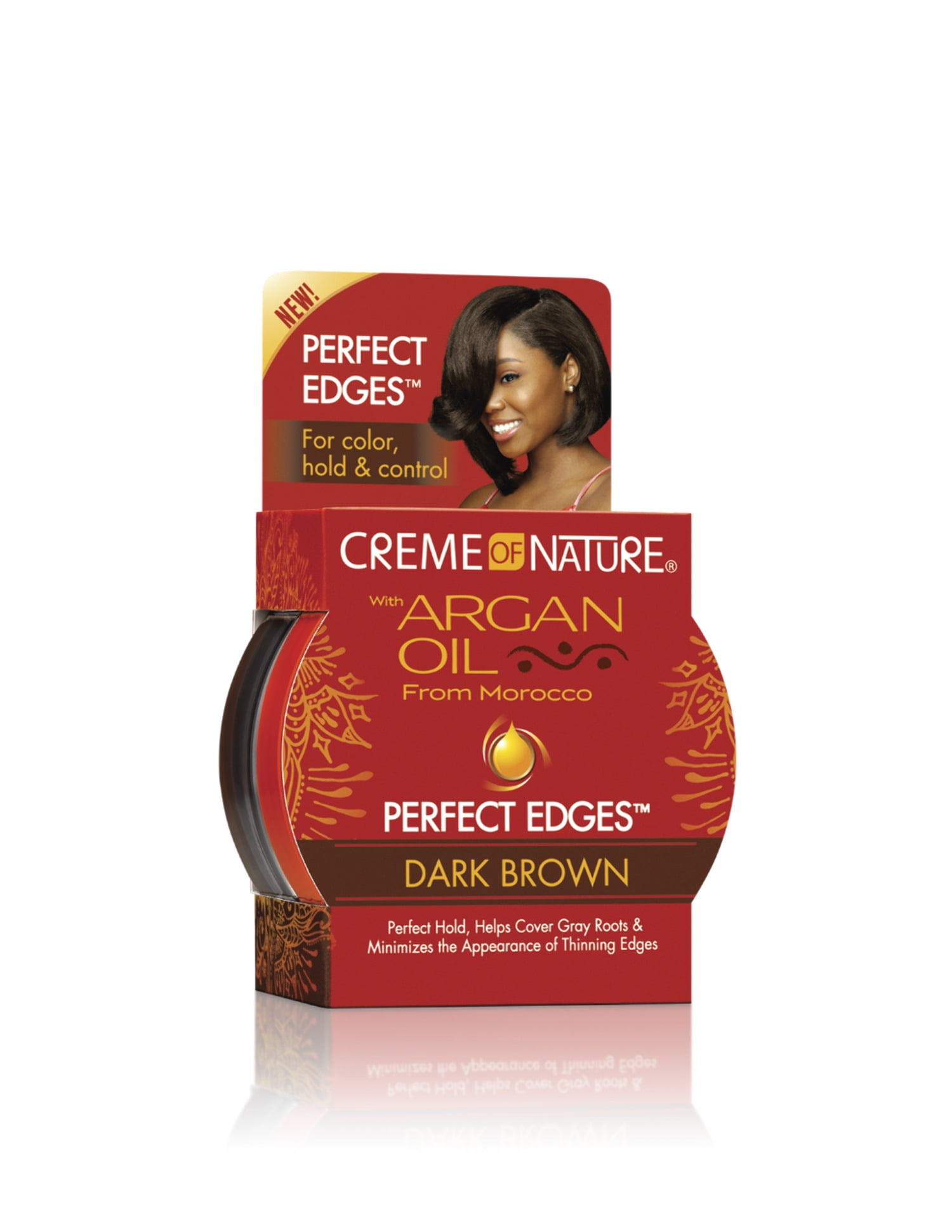 Creme of Nature Argan Oil Edge Gel Dark Brown 2.25 oz
