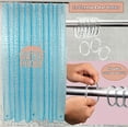 thumbnail image 2 of Shower Curtain Liner 3D Semi Transparent Heavy 8G Thick PEVA Waterproof Plastic Metal Grommets and Weighted Magnets 70 x 72 inches with Hooks Bubble Sky Blue, 2 of 8