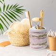 thumbnail image 5 of Ambesonne Flower Soap Dispenser & Toothbrush Holder Set, Tender Floral Branch Water, 2 Pcs, Pale Pink Fern Green, 5 of 6