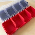 thumbnail image 3 of Parts Storage Box Plastic  Organizer Box with 4 Compartment Tool Part Container Bin with Lid Display Storage Case A, 3 of 6