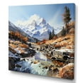 thumbnail image 2 of Designart "Winter'S Charming Mountain Creek" Landscape Mountains Canvas Wall Art, 2 of 7