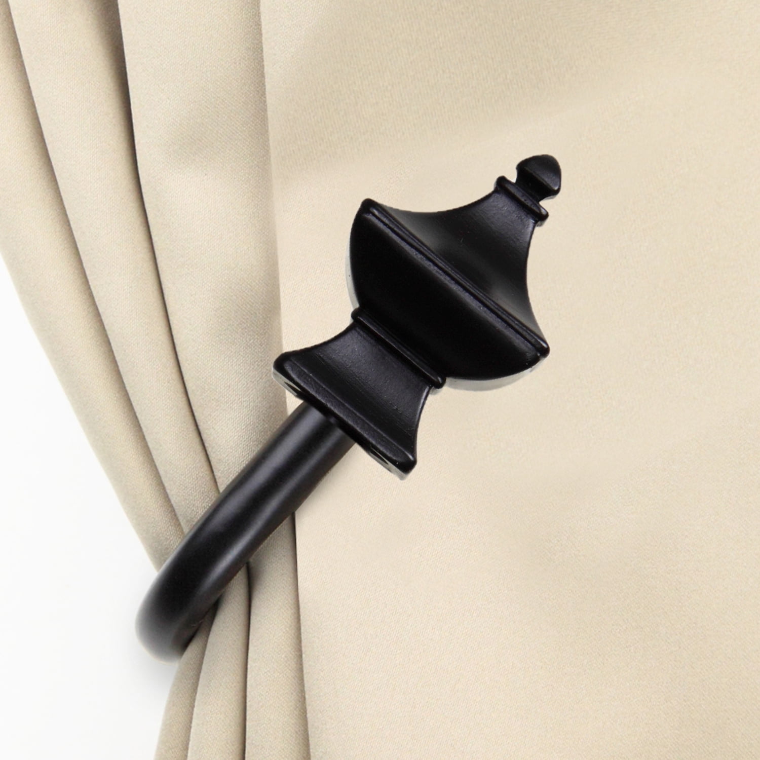 Central Design Products Steel Curtain Holdback, Black